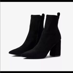 Steve Madden Sleek Black Suede Heeled Boots